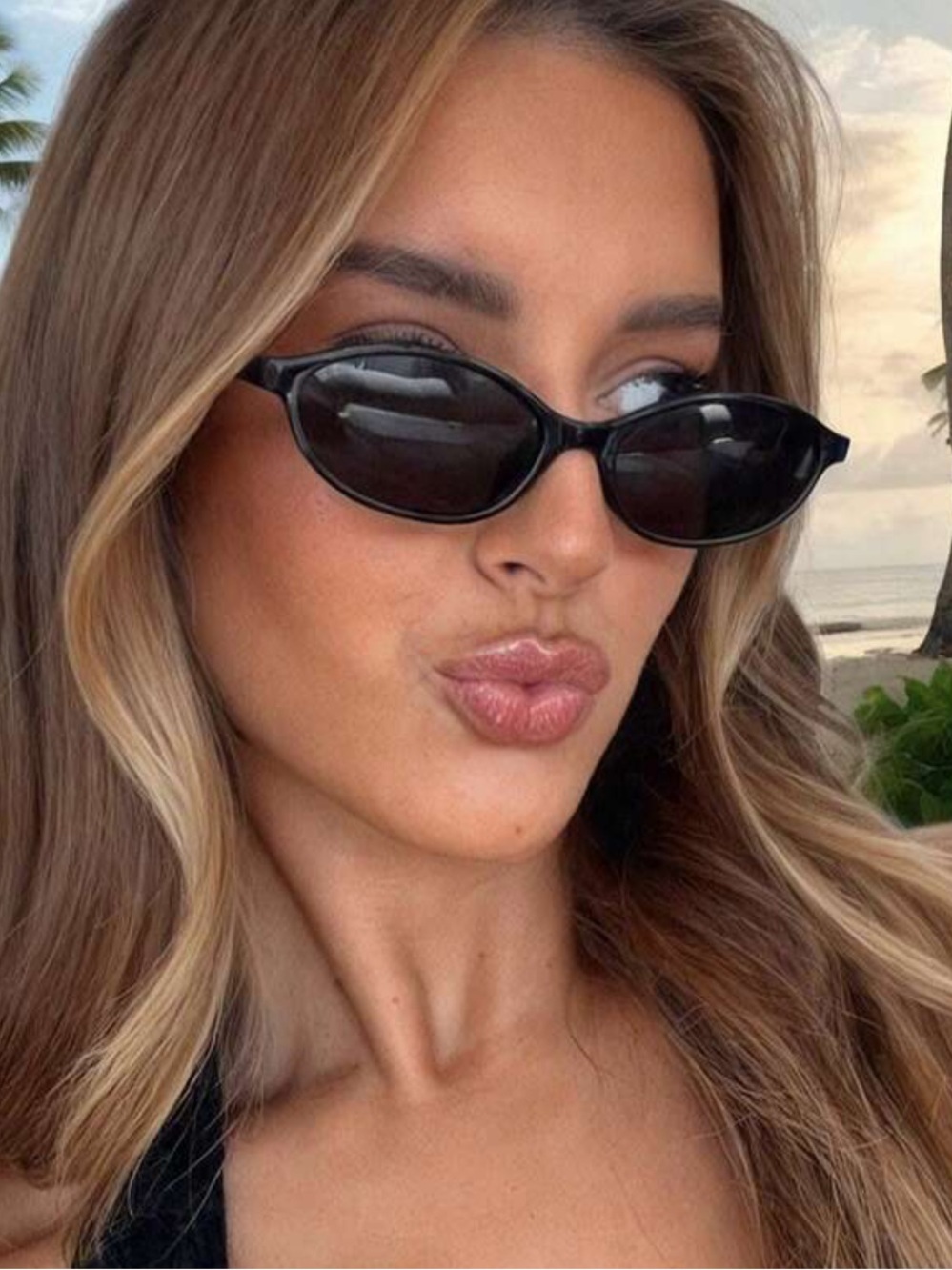 Jason Wu Black Slim Oval Sunglasses NWT